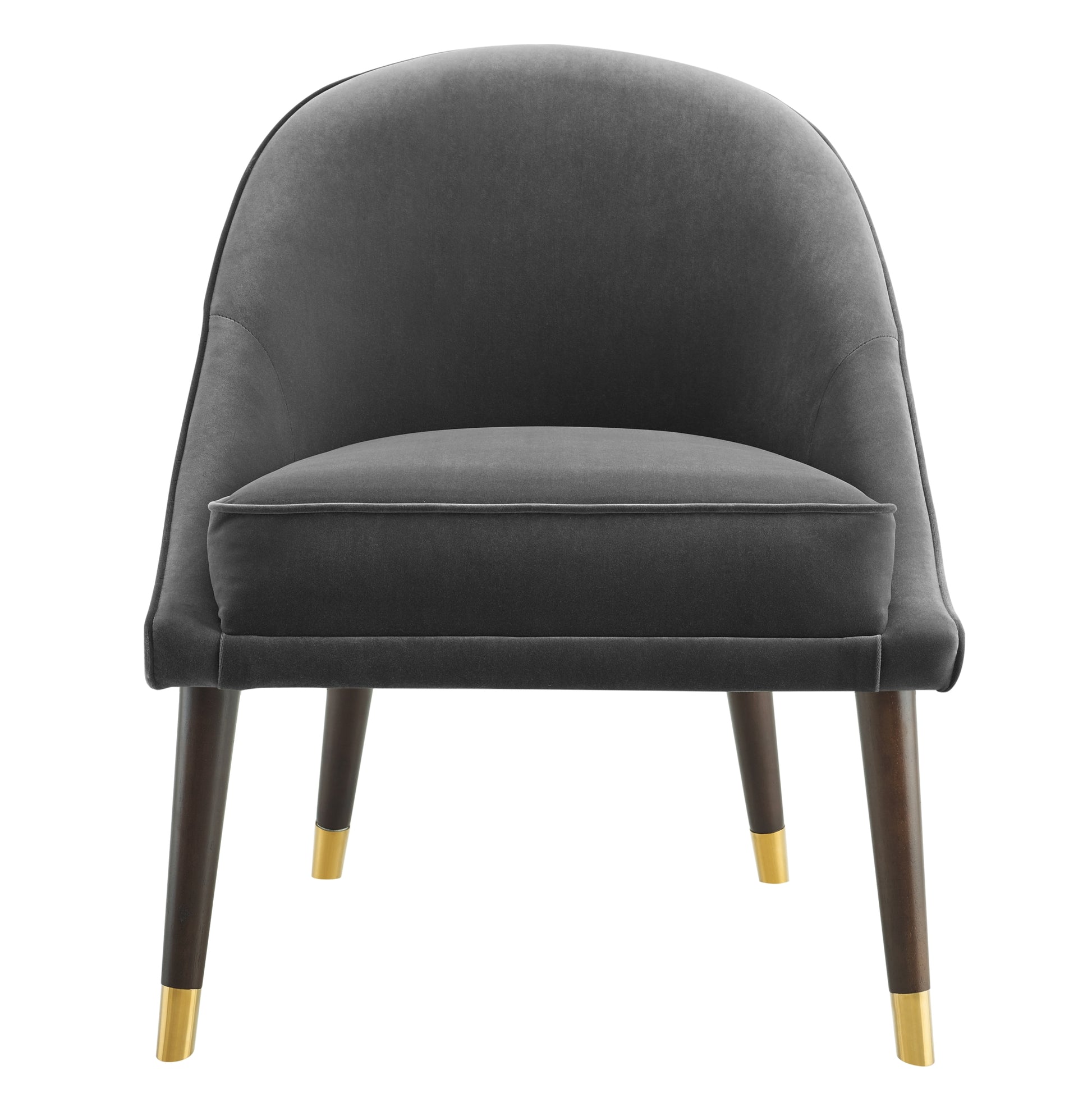 Avalon Velvet Accent Chair Charcoal Dark Gray Faux Leather