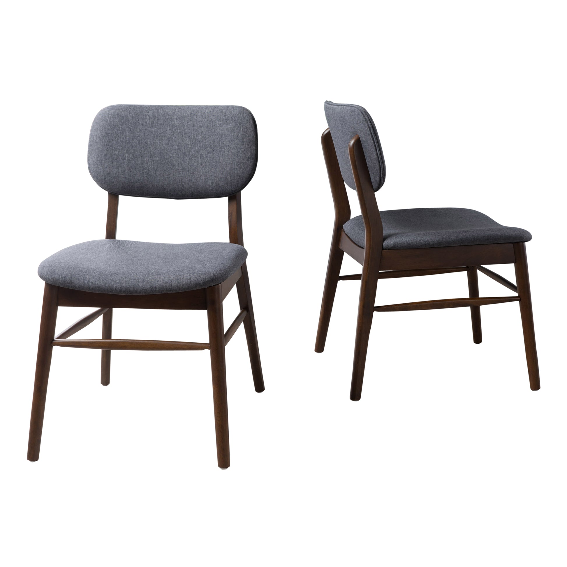 Chair Set Of 2 Charcoal Fabric