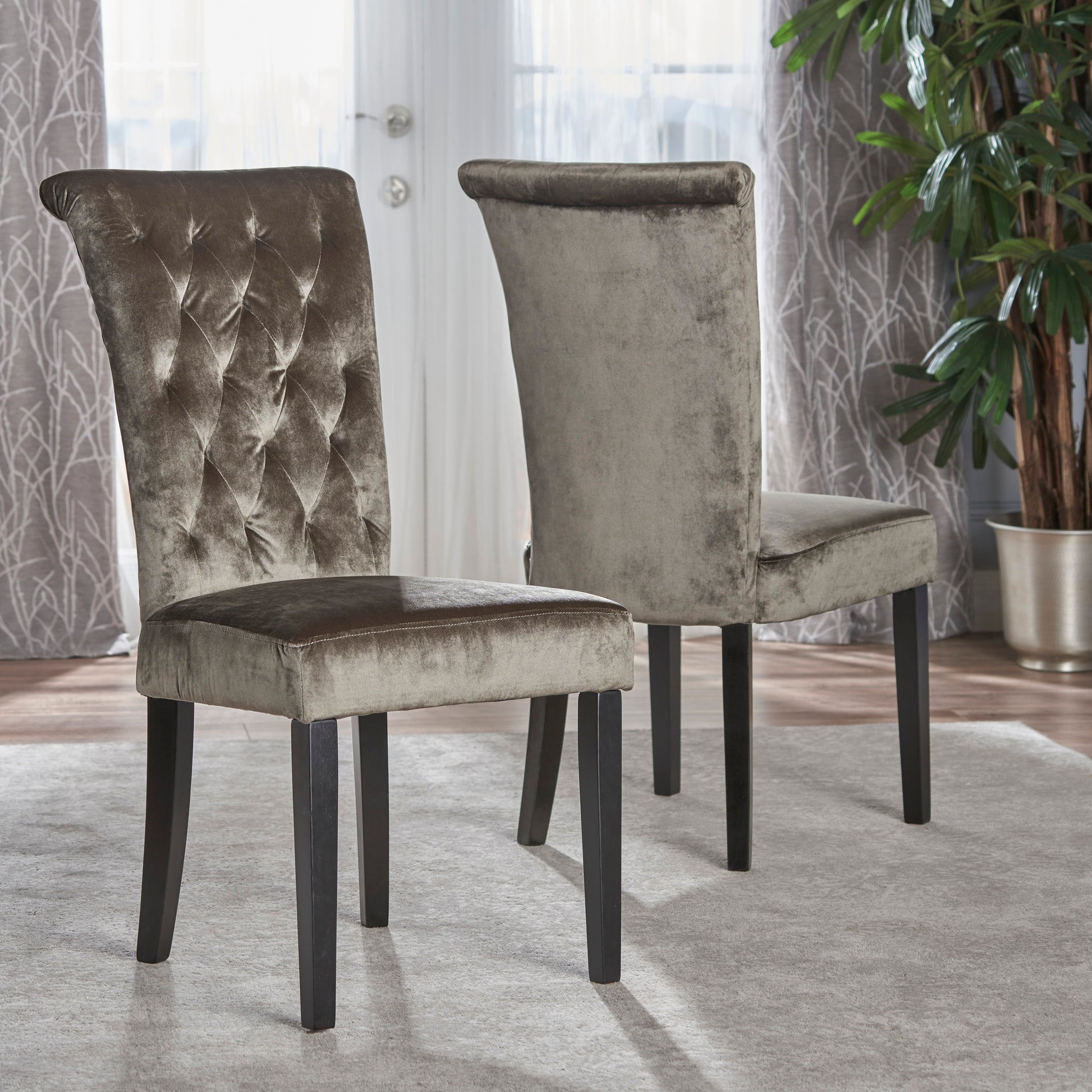 Charlotte Kd Dining Chair Grey Fabric