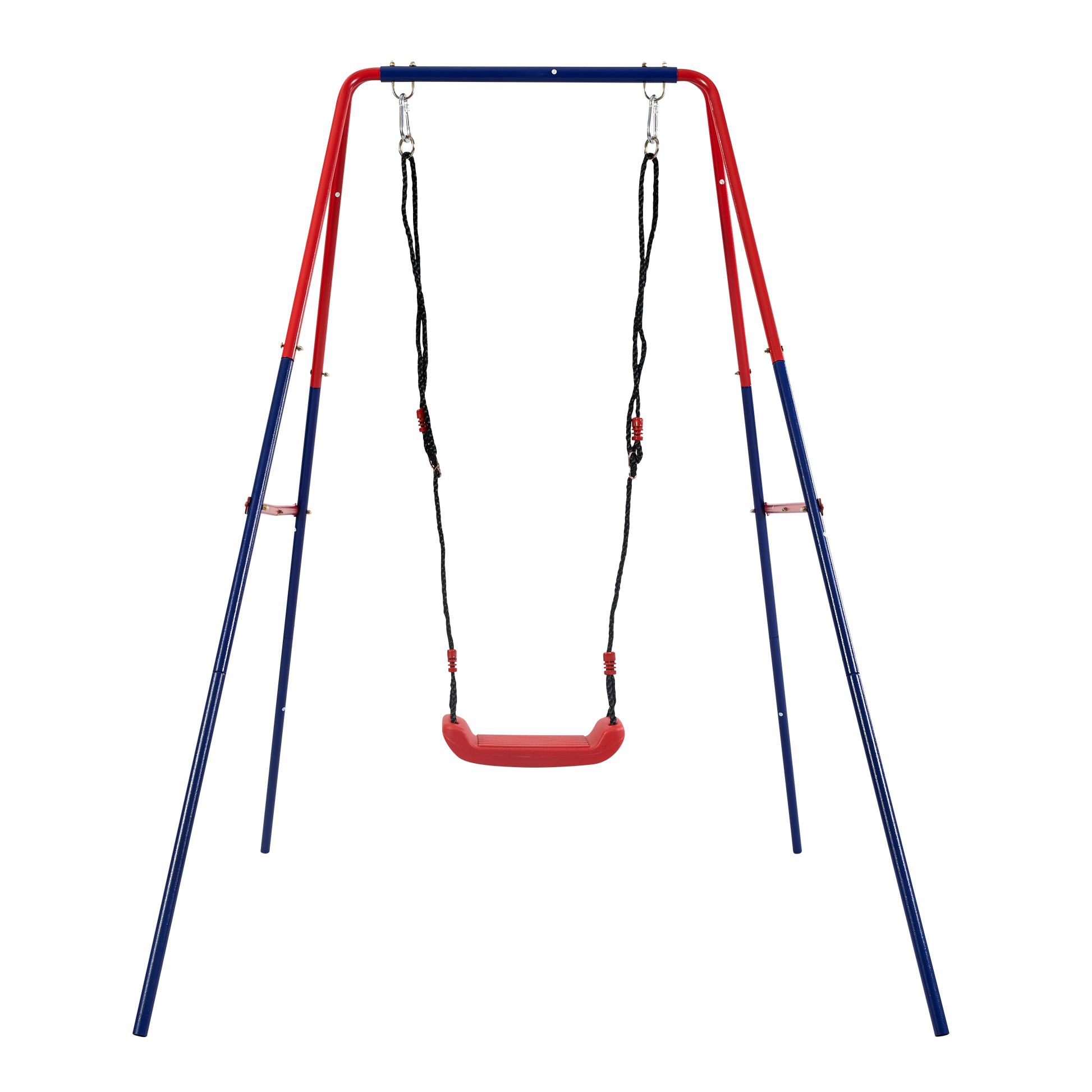 Xns067B Green And Blue Interesting 2 In 1 Baby Swing Mental Plastic Safe Swing Set 110Lbs For Outdoor Playground For Age 3 Blue Red Steel