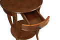 Alysa Walnut Finish Accent Table Walnut Synthetic Wood