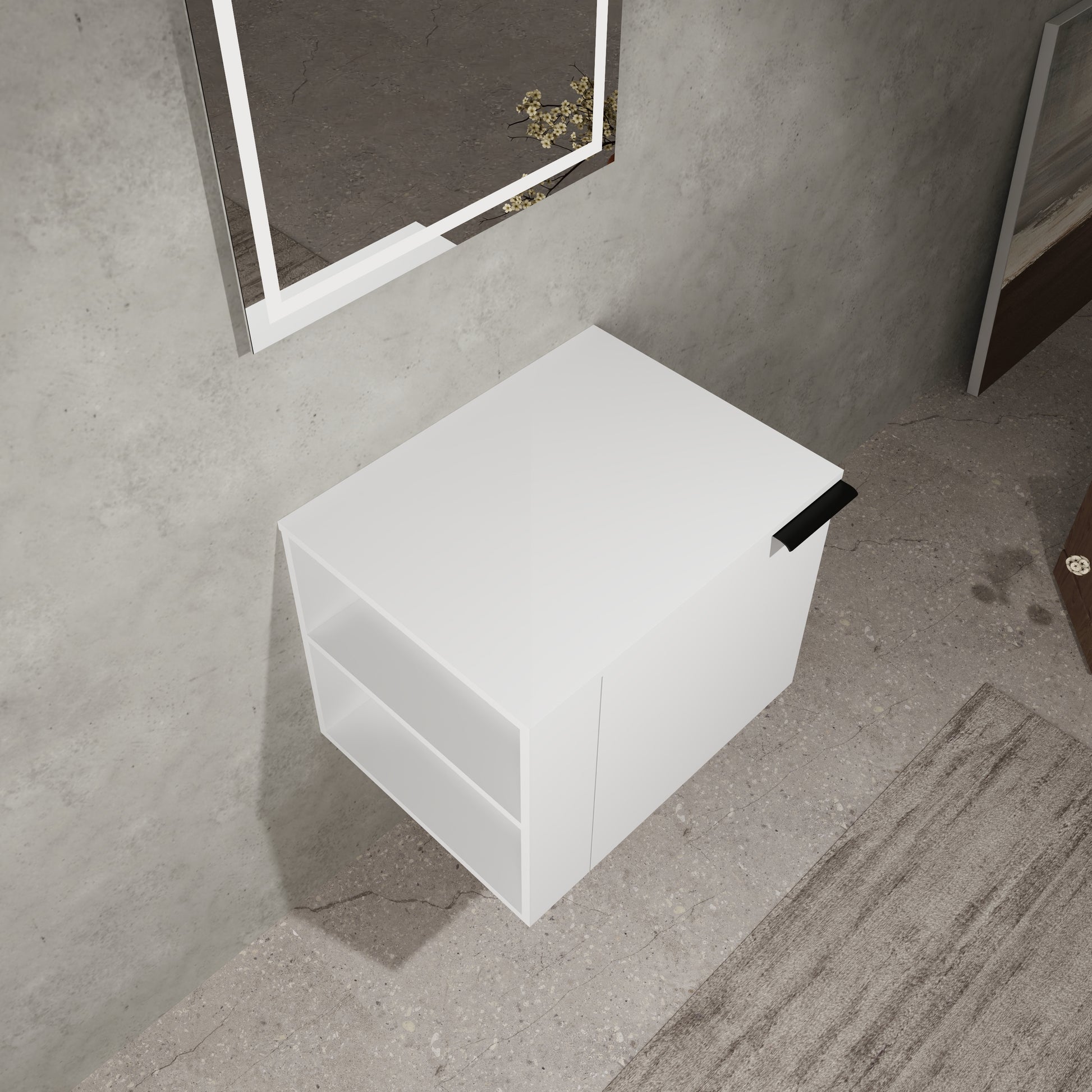 24 "Bathroom Vanity Sink Combo For Big Space,Modern Bathroom Cabinet Cabinet Combination, Bathroom Sink Cabinet Set Without Sink,White Composable Ameican White Oak Bathroom American Design