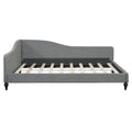 Full Size L Shaped Linen Daybed, With Solid Wood Legs, Gray Old Sku: Sf000146Aae Full Gray Linen Mdf