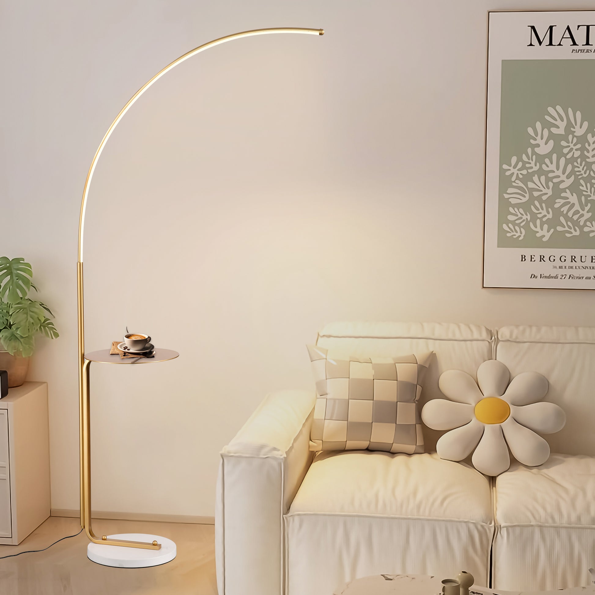 12W Led Floor Lamp, Standing Lamp Tall Industrial Floor Lamp Reading For Bedroom, Office ,Gold Color Gold American Design,Contemporary,Modern,Victorian Metal