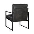 Modern Accent Chair Cushioned Seat Dark Gray Faux Leather Upholstery Black Metal Frame 1Pc Style Comfort Durability Elegance Look Dark Gray Primary Living Space Industrial,Mid Century Modern,Modern