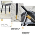 Table And Chair Set.Modern Rectangular Dining Table With Black Textured Stickers Glass Tabletop And Gold Plated Metal Legs.Paried With 4 Comfortable Chairs With Pu Seats And Black Metal Legs. Black Gold,White,White Gray Seats 4 Glass Metal