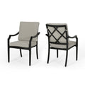 Dining Chair Beige Black Fabric Metal