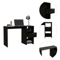 Arlington Computer Desk With 2 Open Storage Shelves And Drawer With Handle Black Computer Desk Office Contemporary Rectangular Drawers Computer Tables Rectangular Melamine Engineered Wood