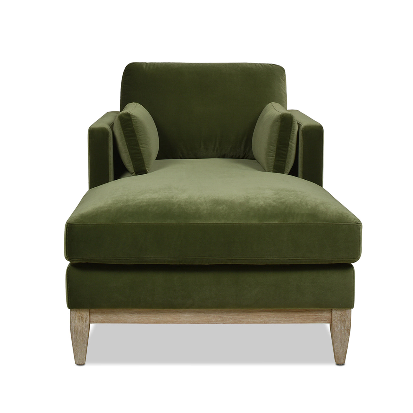 Knox 65" Modern Farmhouse Chaise Lounge Chair, Olive Green Performance Velvet Olive Green Foam Velvet