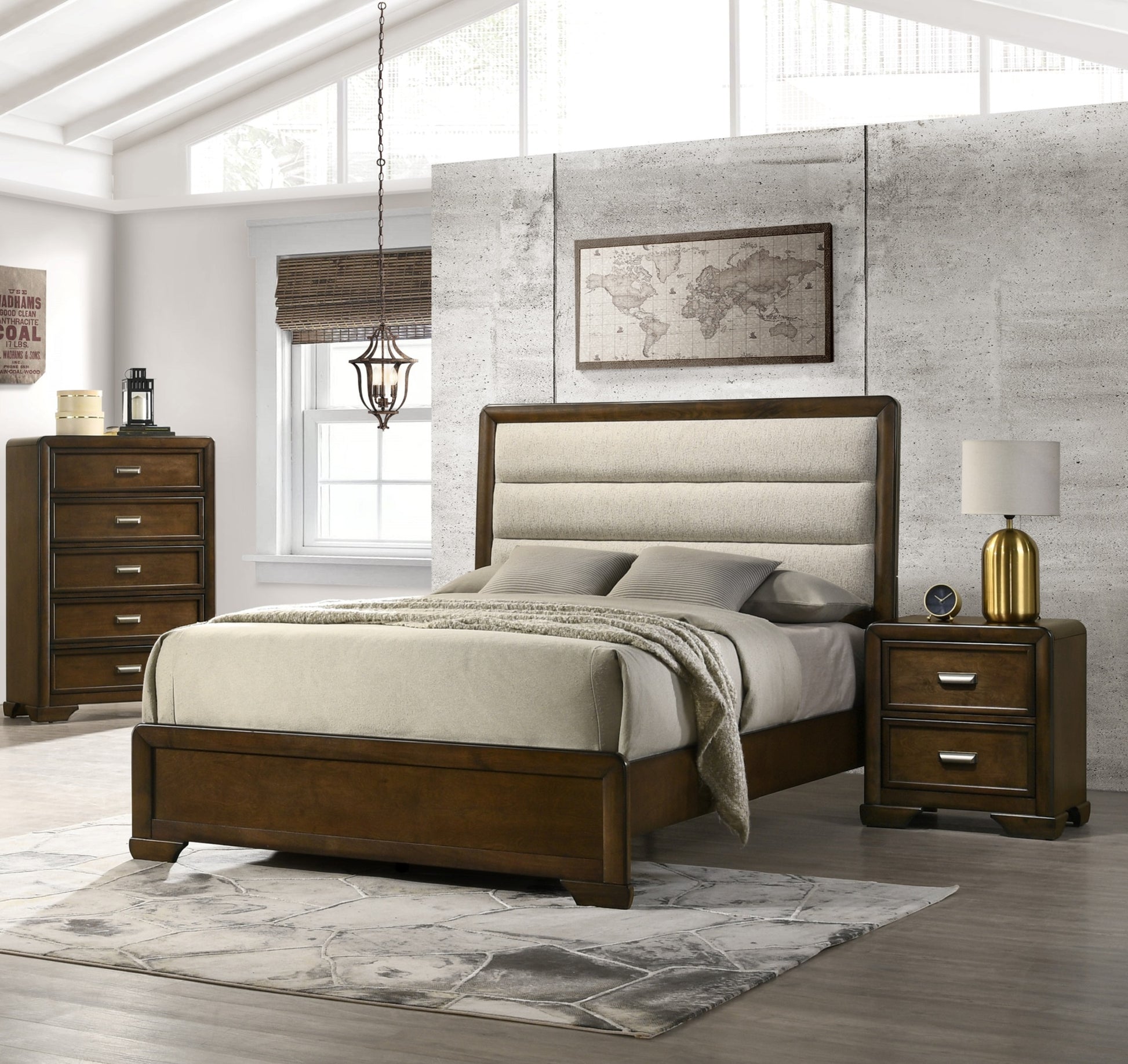 Contemporary Style 1Pc 5 Drawer Chest Dark Brown Finish Wooden Home Bedroom Furniture Brown Bedroom Contemporary Wood