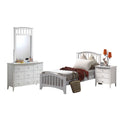 White Twin Bed With Slatted Headboard And Footboard Box Spring Not Required Twin White Wood White Bedroom Transitional Wood