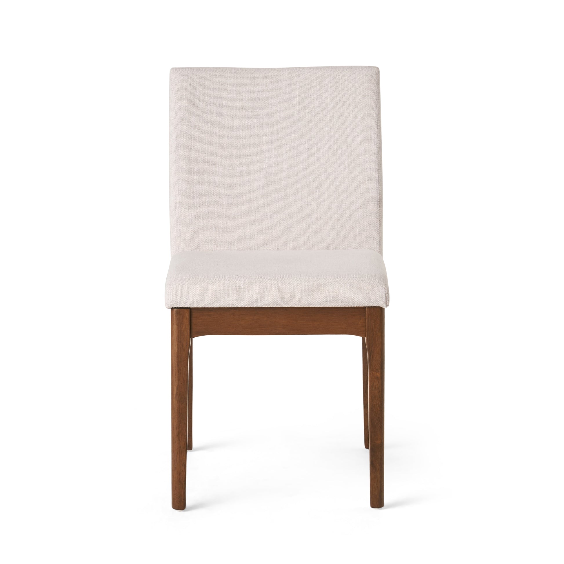 Dining Chair Set Of 2 Light Beige Fabric