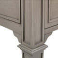 Dauphin Gold Accent 5 Drawer Wood Executive Desk, Grey Cashmere Wood Gray Solid Wood Mdf Wood