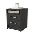 Philadelphia Nightstand, Two Drawers, Concealed Shelf Black 2 Drawers Bedroom Modern Storage Melamine Particle Board