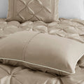 7 Piece Tufted Comforter Set Taupe Queen Queen Taupe Polyester