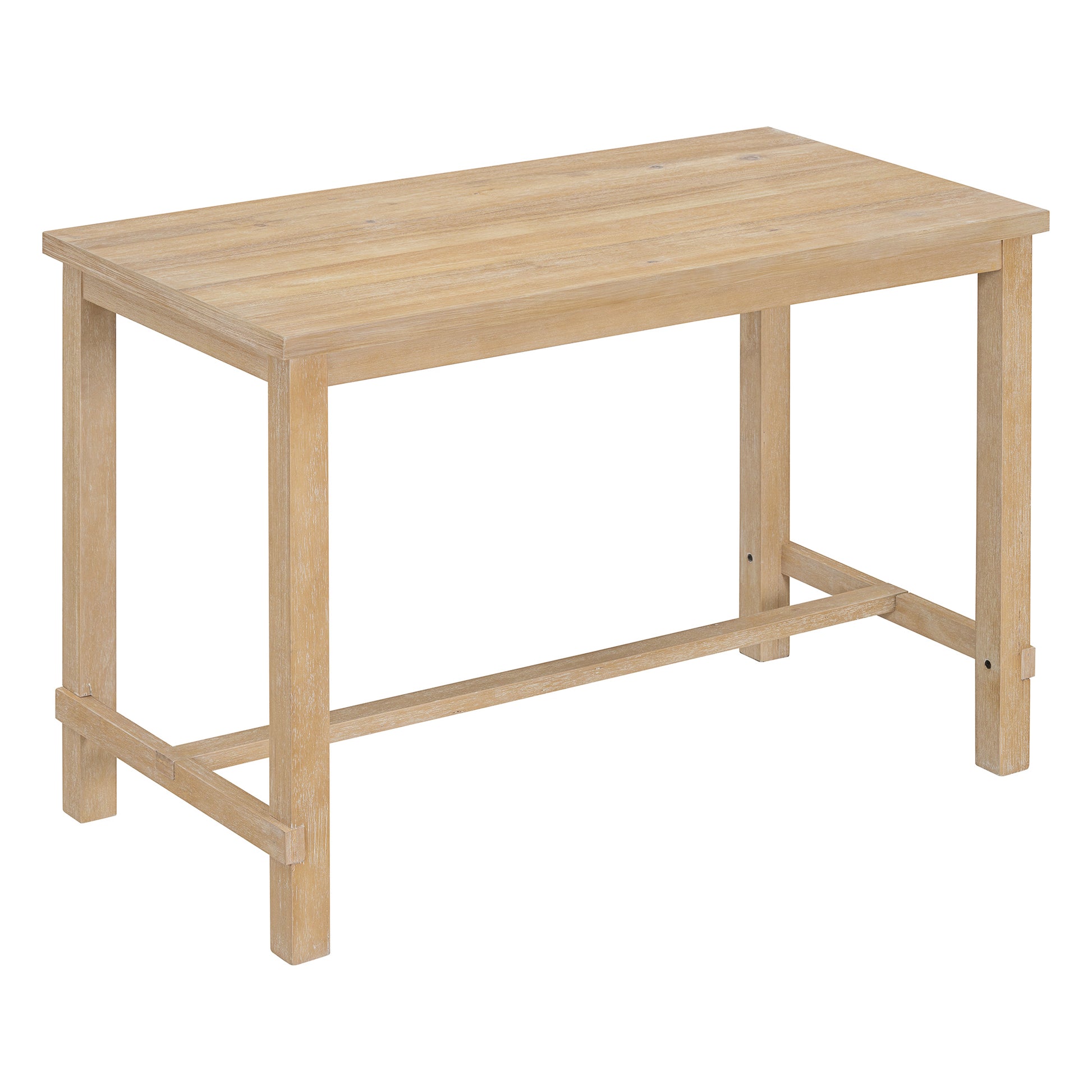 5 Piece Counter Height Dining Set, Classic Elegant Table And 4 Chairs In Natural Wood Wash Natural Wood Wash Solid Wood