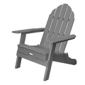 Hdpe Folding Adirondack Chair, Ultra Durable Weather Resistant Design, Easy Folding With No Pins Needed, 300 Lb Capacity, Grey Grey Hdpe