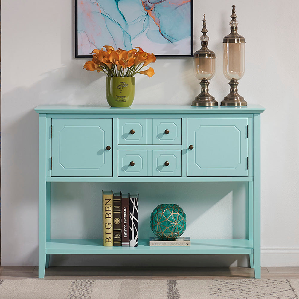 Sideboard Buffet Cabinet, Kitchen Buffet Storage Cabinet With Doors, Entryway Table Console Cabinet For Entryway Living Room, Aqua Green Old No:W1003138674 Teal Dining Room Adjustabel Shelves Mdf