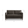 Ennis Leather Loveseat Chocolate Down Filling Genuine Leather