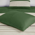 7 Pc Pieced Faux Suede Comforter Set Green Queen Queen Green Polyester