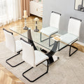 Large Modern Minimalist Rectangular Glass Dining Table For 6 8 With 0.4