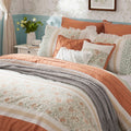9 Piece Cotton Percale Comforter Set Coral Queen Queen Coral Polyester