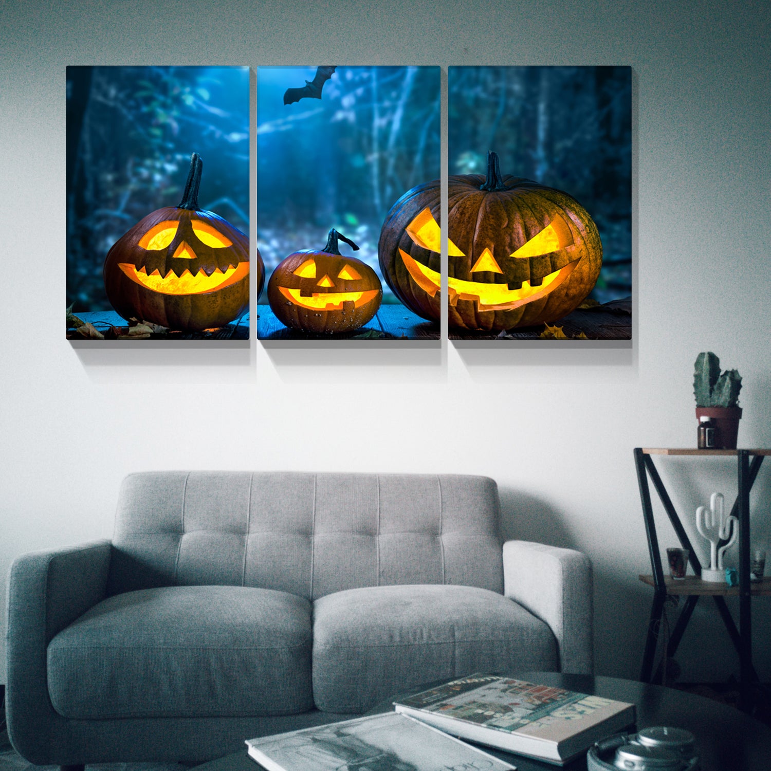 3 Piecehalloween Wall Art Festival Paintings Decorations Party Gift Poster For Home Wall Decor Framed 2436Inch Thickness 1.5Inch Multicolor Canvas