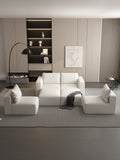 104.32*74.8 Modular Sectional Sofa Sleeper Couch, Sectional Sofa With Chaise And Ottoman, Convertible U Shaped Modular Sofa Set. Compressed Sponge, White. Combo 2A 2B 2D White Primary Living Space Soft Minimalist,Modern Foam Spring 6 Seat