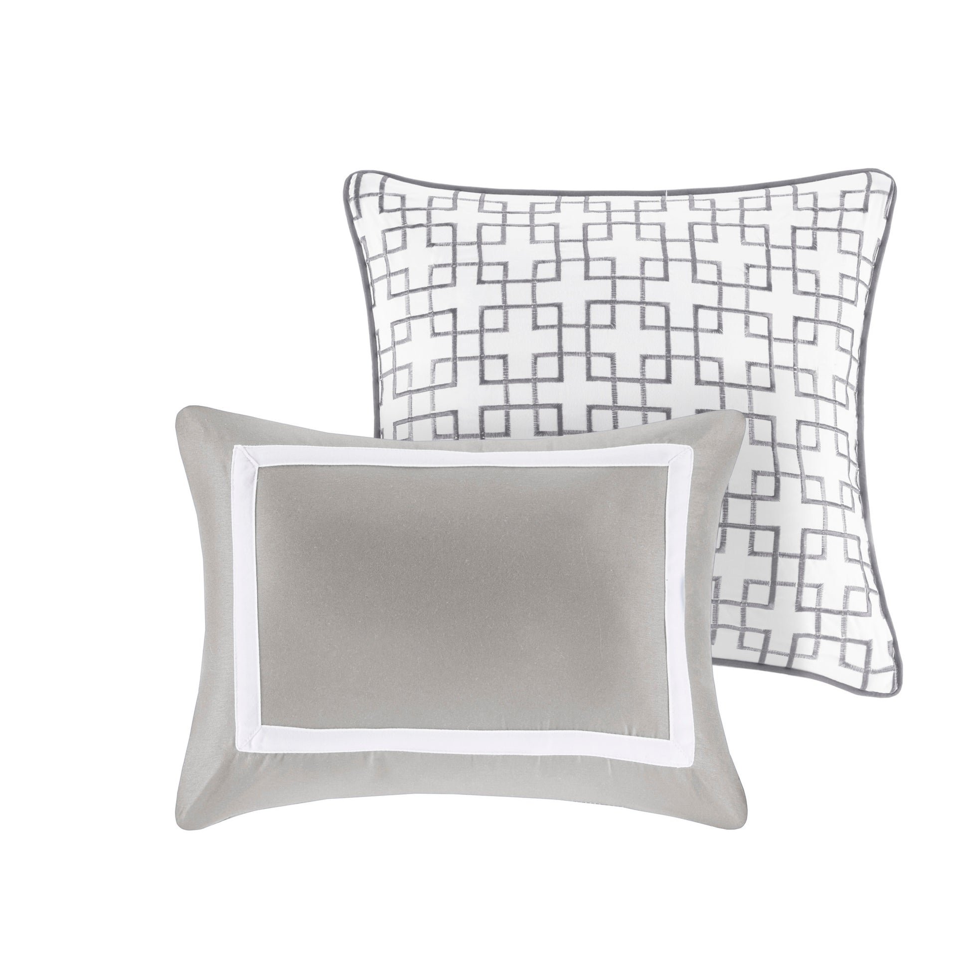 8 Piece Comforter And Quilt Set Collection Grey Full Queen Full Grey Polyester