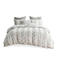 3 Piece Cotton Jacquard Duvet Cover Set Queen Ivory Cotton