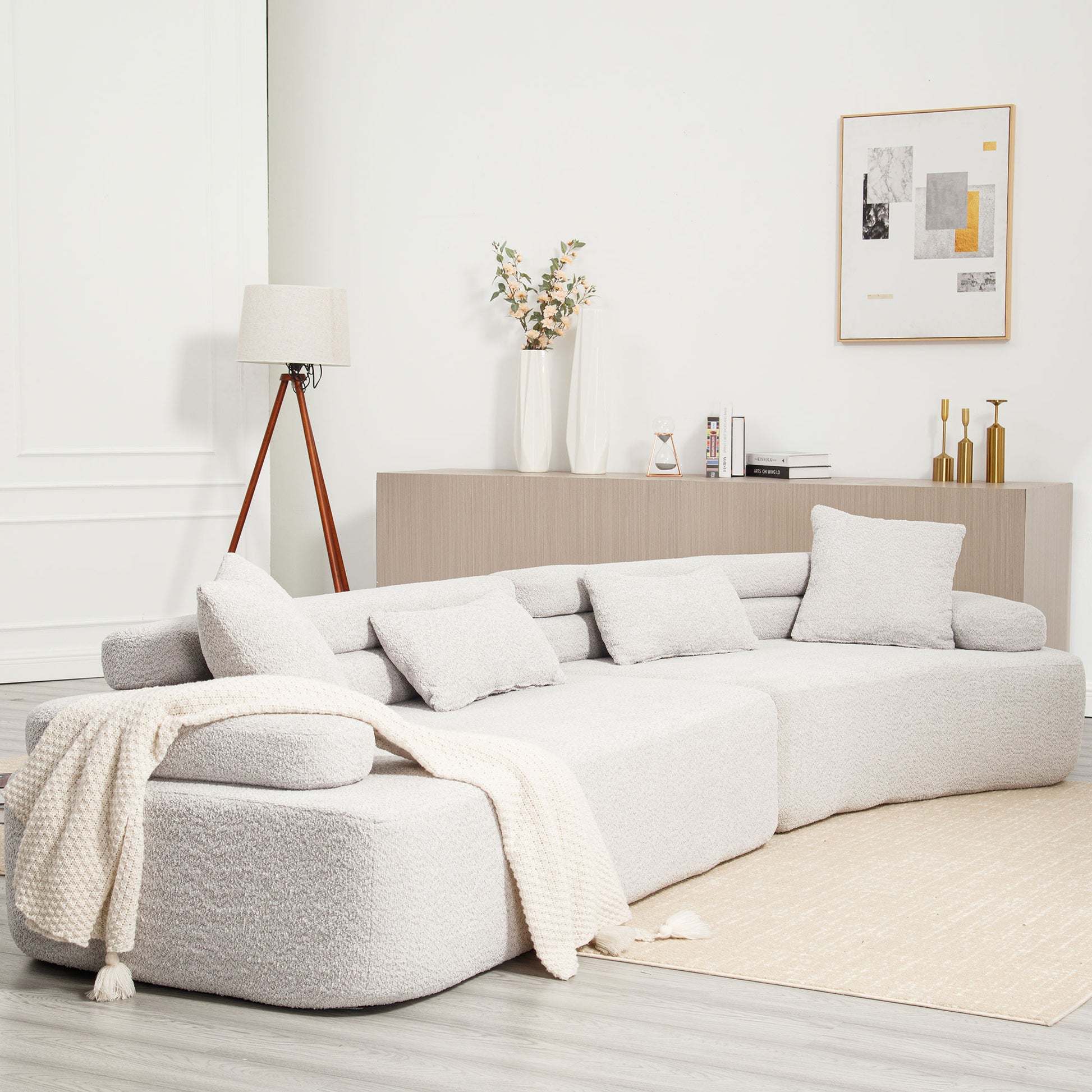 Unique Modeling Design,Upholstered Indoor Furniture,Foam Filled Sleeper Sofa Bed For Living Room,Bedroom,3 Colors Light Gray Primary Living Space Modern Foam Polyester 4 Seat