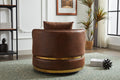 Swivel Chair, 360 Swivel Accent Chair, Barrel Chair For Living Room Bedroom Brown Fabric