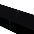 Central Floating Media Rack In Melamine With Two Shelves,Black Black Primary Living Space 40 49 Inches 40 49 Inches Contemporary,Modern 50 Inches Particle Board Melamine