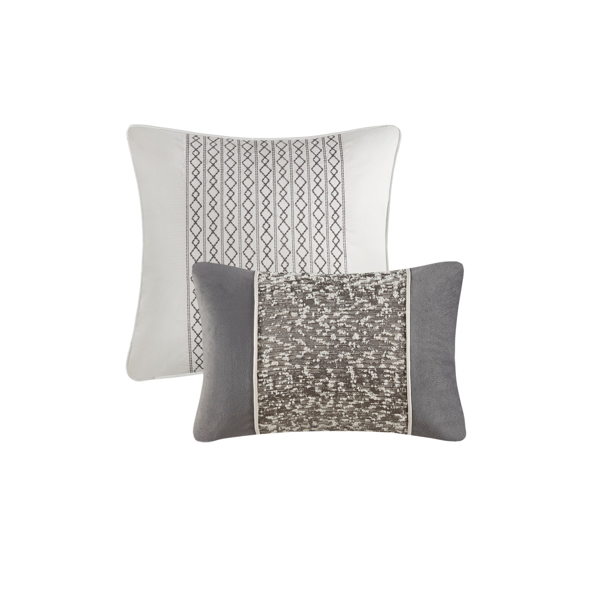 5 Piece Textured Jacquard Stripe Comforter Set With Throw Pillows King Cal King Multicolor Polyester