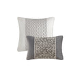 5 Piece Textured Jacquard Stripe Comforter Set With Throw Pillows Full Queen Multicolor Polyester