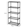 5 Shelf Wire Rack With Cover 1Pack Black Steel