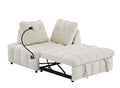 Modern Sofa Velvet Pull Out Bed,Independently Removable Backrest, Have Usb Port And Swivel Phone Stand ,Beige Beige Wood Velvet 2 Seat