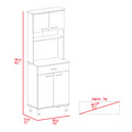 Bay Area Pantry, Two Door Cabinets, One Drawer, Four Adjustable Metal Legs Gray Kitchen Modern Melamine Engineered Wood