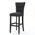 Barstool2Pcs Set Dark Grey Wood Fabric