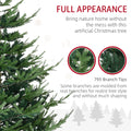 Homcom 6 Foot Artificial Christmas Tree, Pine Hinged Xmas Tree With 795 Realistic Branches, Steel Base, Auto Open, Green Green Plastic