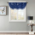 Faux Silk Waterfall Embellished Valance Navy 38X46