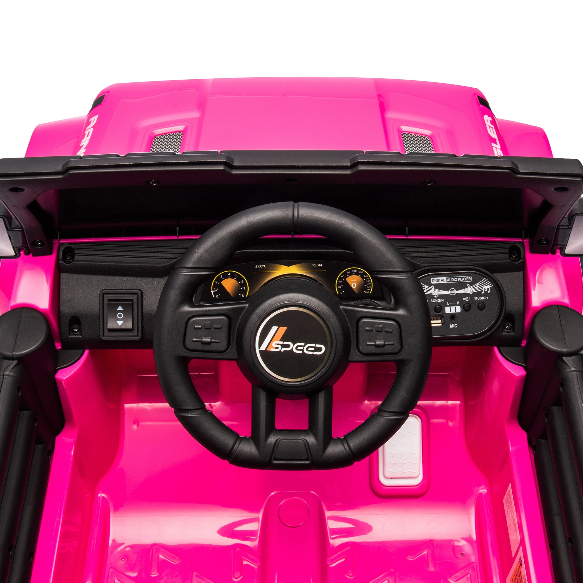 12V Kids Ride On Electric Car W Parents Control,Dual Drive, Four Wheel Suspension,With Music,Bluetooth,Mp3,Usb,With Headlights, Steering Wheel Quick Release,Slow Start For Kids Aged 3 4. Pink 50 99 Lbs Polypropylene