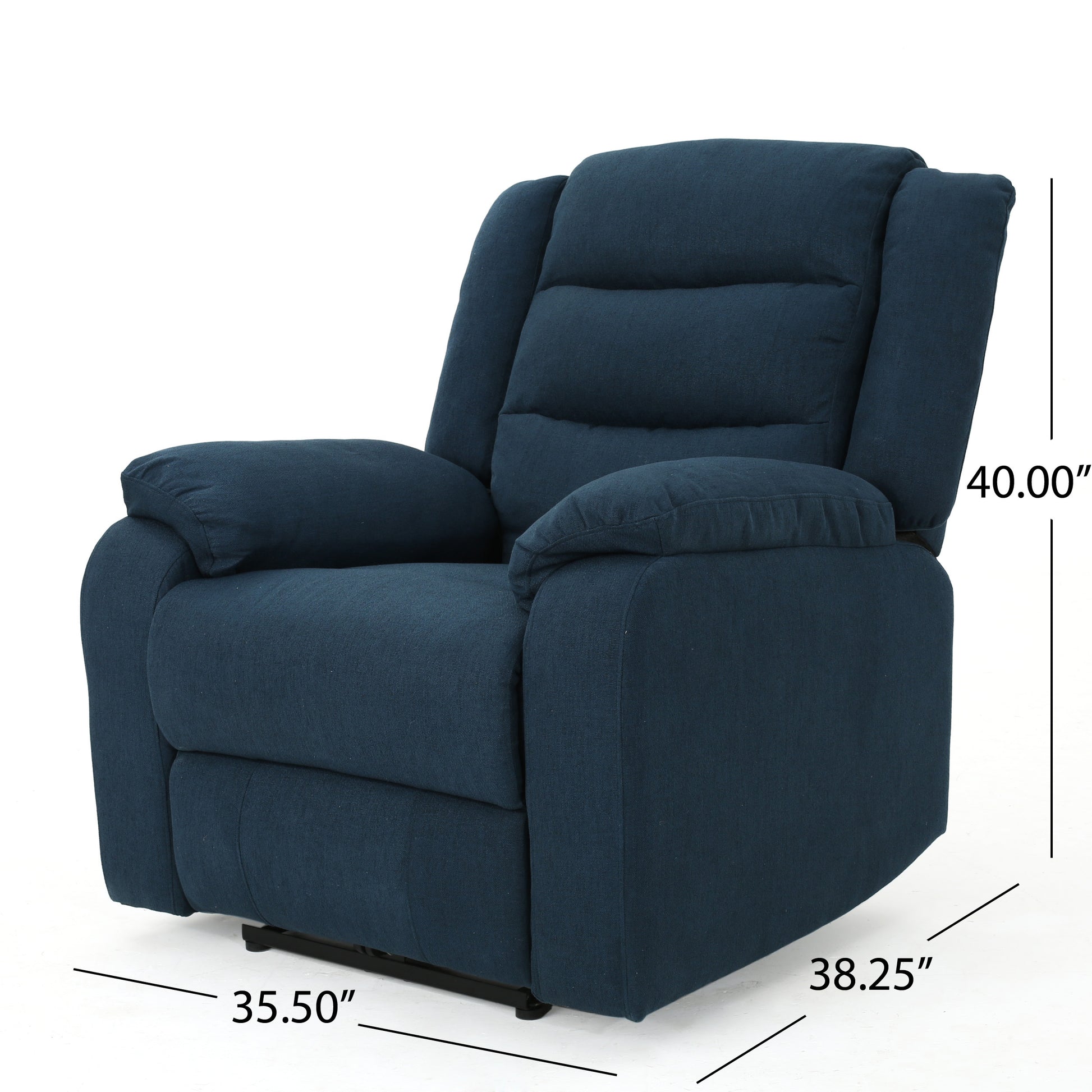 35.04" Wide Power Standard Recliner Navy Blue Fabric