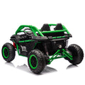 24V Two Seater Kids Ride On Utv W Parents Control,20In Seat Width,400W Super High Power,Four Wheel Suspension,Bluetooth,Mp3,Usb,Led Light,Horn,Rear Storage Space,Speeds 3.73 4.97Mph For Kids Aged 3 . Green 100 149 Lbs Polypropylene