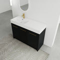 48 Inch Freestanding Bathroom Vanity With Resin Sink, With Soft Closing Door, Kd Package Black Chestnut Bathroom Modern Plywood