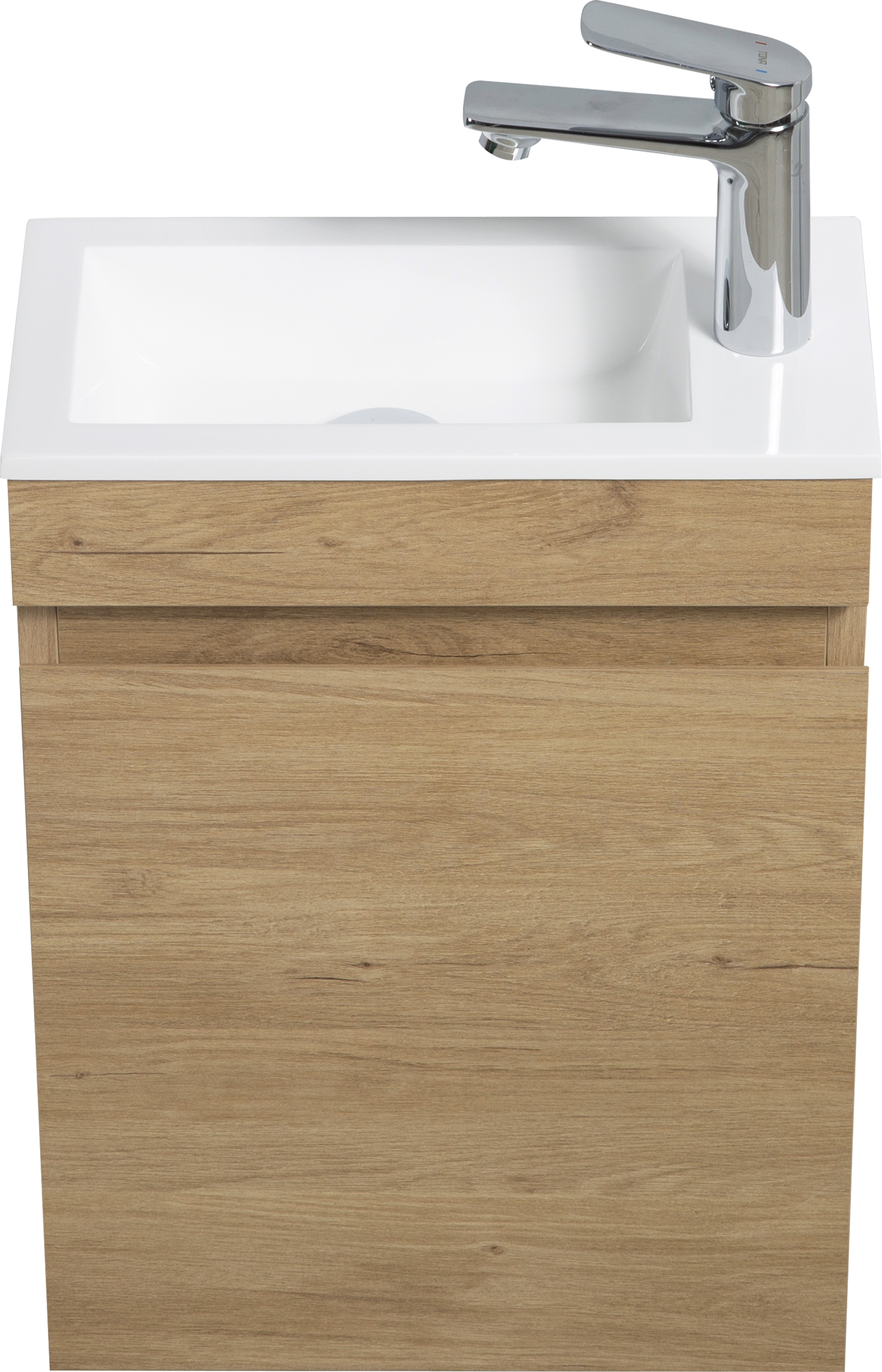 16" Floating Bathroom Vanity With Sink, Wall Mounted Small Bathroom Storage Vanity Cabinet With Resin Top Basin And Soft Close Doors, Natural Oak 24V11 16No Oak Wood