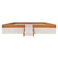 Queen Size Upholstered Daybed Frame With Fence And Stairs, Brown White Queen Brown White Mdf Lvl