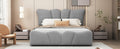 Full Size Upholstered Platform Bed Velvet Upholstered Bed, Gray Full Gray Velvet