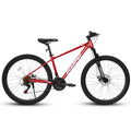 A27312 Mountain Bike 27.5 Inch Black Wheels, Aluminium Frame 21 Speed Mens Womens Trail Commuter City Mountain Bike, Aluminium Frame Disc Brakes Thumb Shifter Front Fork Bicycles Cycling Red Without Durable Garden & Outdoor Multifunctional Polyurethane