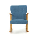 Blue Fabric Upholstered Rocking Chair Blue Fabric